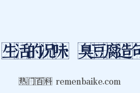 生活的况味·臭豆腐造句是什么意思的图片